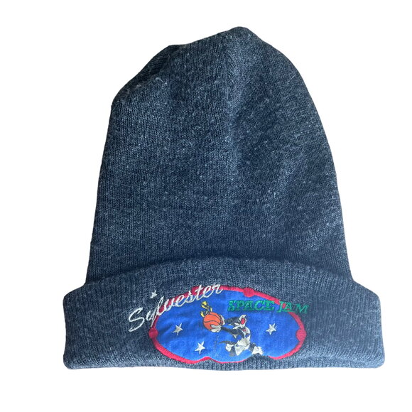Vintage Space Jam Beanie Hat Sylvester Gray - Picture 1 of 8